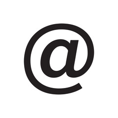 At sign symbol icon vector flat illustration design on white background