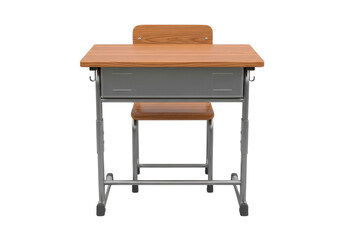 Simple Wooden Desk and Chair Set for School and Study with Clean Lines and Modern Design