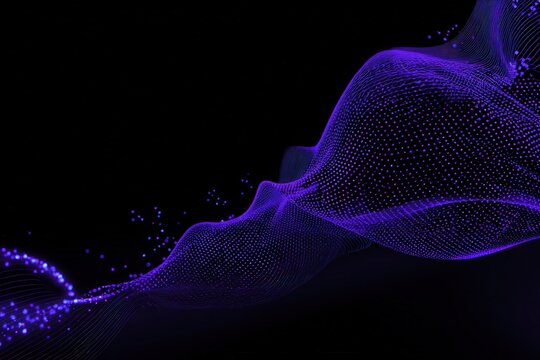 Abstract Purple Particles Wave Design - Powered by Adobe