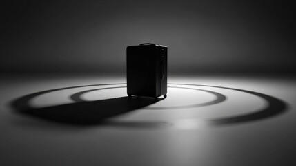 abstract silhouette of suitcase within radar circle icon clear background conceptual illustration illustration concept scene visual for commercial design use high detail quality stock image