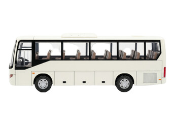 Empty Modern Coach Bus With Spacious Interior In Side View