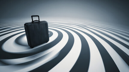 abstract silhouette of suitcase within radar circle icon clear background conceptual illustration illustration concept scene visual for commercial design use high detail quality stock image