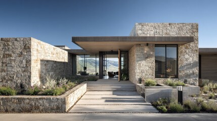 Mountain Contemporary Home Entrance