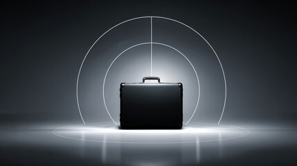 abstract silhouette of suitcase within radar circle icon clear background conceptual illustration illustration concept scene visual for commercial design use high detail quality stock image