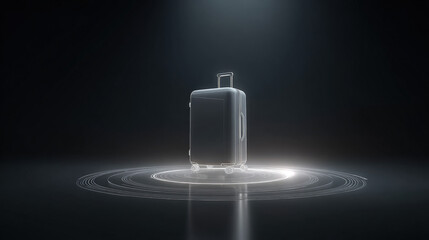 abstract silhouette of suitcase within radar circle icon clear background conceptual illustration illustration concept scene visual for commercial design use high detail quality stock image