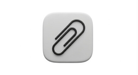 Obraz premium 3d Paperclip Icon On Gray Button