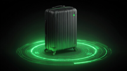 abstract silhouette of suitcase within radar circle icon clear background conceptual illustration illustration concept scene visual for commercial design use high detail quality stock image