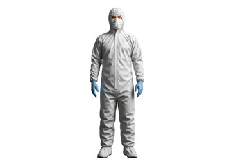 Person Wearing White Protective Suit and Gloves for Health Safety in Medical Environment