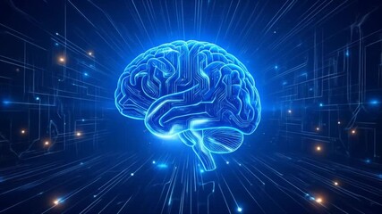 Human brain technology illustration - Powered by Adobe