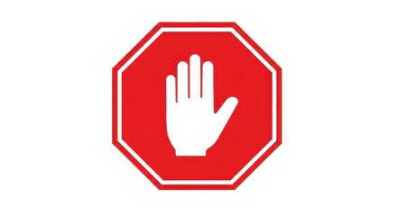 Obraz premium Stop Sign with Hand Symbol A Clear Visual Warning for Traffic Control and Safety