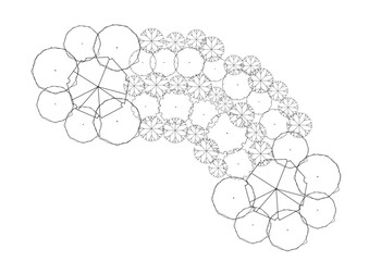 architecture drawing plant tree top view plan black vegetation vector. design nature architectural landscape set element illustration bush garden flora sapling minimal. architect isolated.