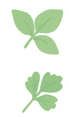 Simple organic plant elements, ideal for eco-friendly designs.