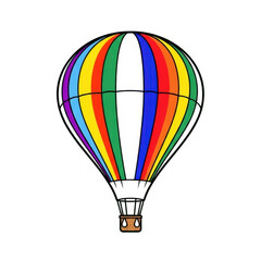 Fototapeta premium Colorful Hot Air Balloon Flying in a Clear Sky During Daytime