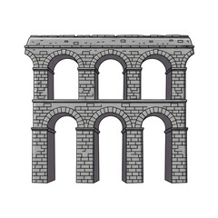 Obraz premium Ancient Stone Arch Structure with Multiple Arches and Textured Surface