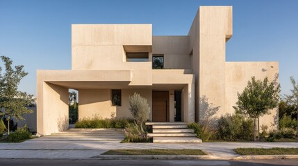 Fototapeta premium Modern Beige House Architectural Design