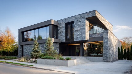 Fototapeta premium Modern Stone House Architectural Design