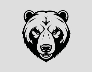 Black Bear Silhouette digital Art, Intricate Powerful and Ready for Print or Web, Sharp Details. Strong Identity. Timeless Design, Symbolize Strength, Courage, Logo 