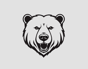 Black Bear Silhouette digital Art, Intricate Powerful and Ready for Print or Web, Sharp Details. Strong Identity. Timeless Design, Symbolize Strength, Courage, Logo 