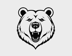Black Bear Silhouette digital Art, Intricate Powerful and Ready for Print or Web, Sharp Details. Strong Identity. Timeless Design, Symbolize Strength, Courage, Logo 