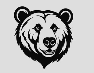 Black Bear Silhouette digital Art, Intricate Powerful and Ready for Print or Web, Sharp Details. Strong Identity. Timeless Design, Symbolize Strength, Courage, Logo 