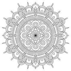 Mandala ornament illustration vector coloring page