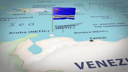 Aruba Map Flag 4K Loop