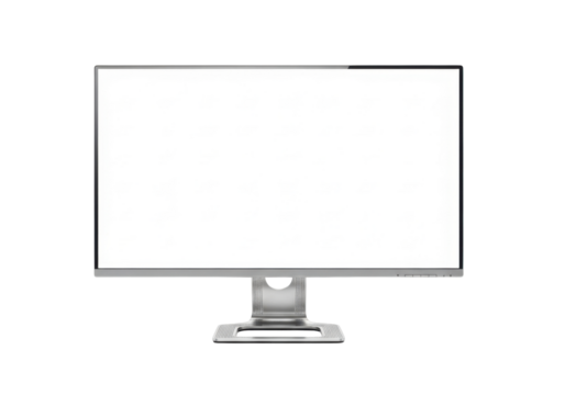Modern Flat Screen Computer Monitor with Blank White Display and Minimalist Design