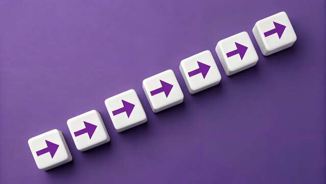 Forward Motion – Directional Consistency and Progress Symbolism, Systems, Conceptual, Strategy, Abstract, Arrow Tile Sequence