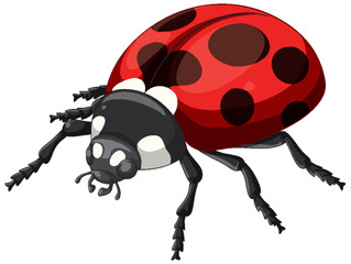 Vibrant Ladybug Vector Illustration with Bold Colors