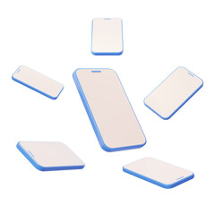 Internet Mobile phone Social device model 3D