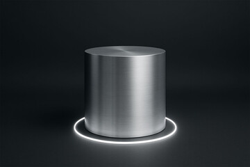 Close up shot of a silver metal thimble with a ring around the base