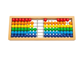 Colorful Wooden Abacus with Rainbow Beads for Educational Learning