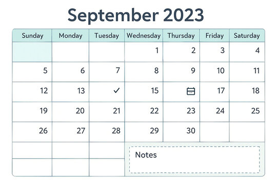 September 2023 calendar layout for effective planning and scheduling with important dates marked