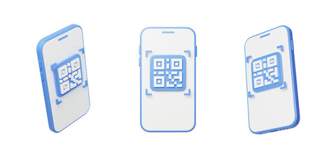 Mobile phone online payment QR code scan 3D