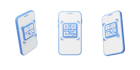 Mobile phone online payment QR code scan 3D