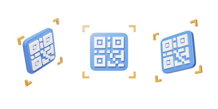 Mobile phone online payment QR code scan 3D