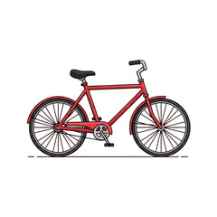 Obraz premium Red Bicycle Displaying Classic Design with Simple Frame and Modern Features on Transparent Background