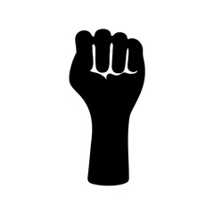 Obraz premium Illustration of a black power fist raised high in solidarity for equality