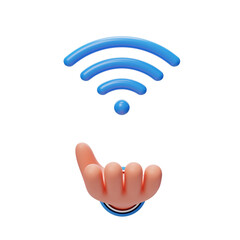 Wireless connection signal WIFI Essential 3D