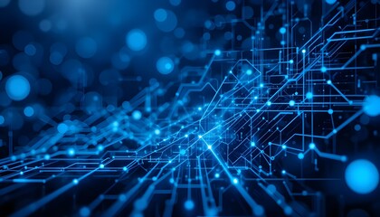 Abstract Blue Technology Communication Vector Background