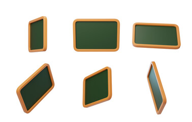 School teaching AIDS Student listening blackboard 3D