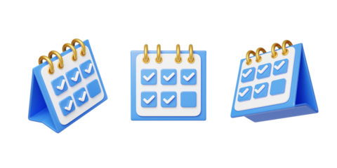Calendar Tasks Check-in Completion Form Record 3D