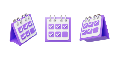 Calendar Tasks Check-in Completion Form Record 3D
