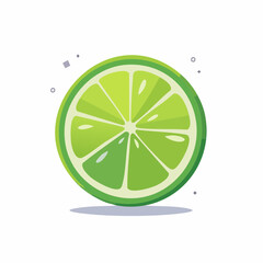 fresh organic lime isolated white background