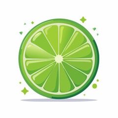 fresh organic lime isolated white background,art vector