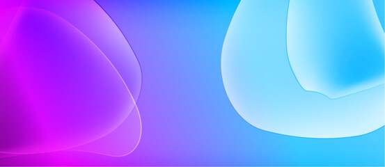 Abstract shapes blend vibrant purple, blue hues. Smooth gradients create soft, flowing visual effect. Minimalist design, modern aesthetic.