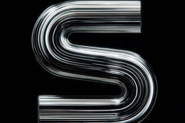 Silver Metallic Letter S Design