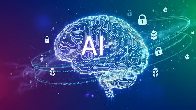 Artificial Intelligence Brain Technology Visualization