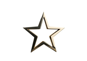 Obraz premium Golden star shape isolated on transparent background for decoration and awards