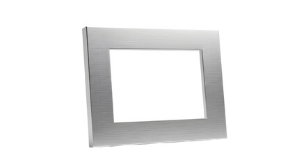 Fototapeta premium Modern metal square frame isolated on transparent background for picture display